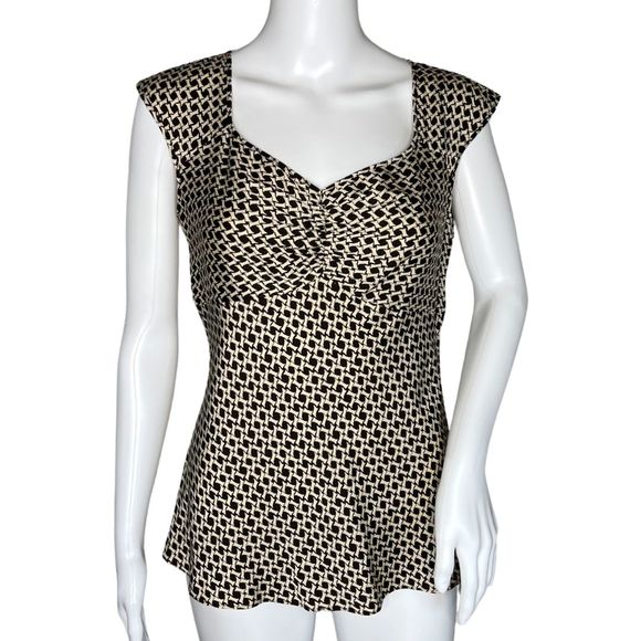Ann Taylor Black and White Geometric Blouse - Picture 1 of 7